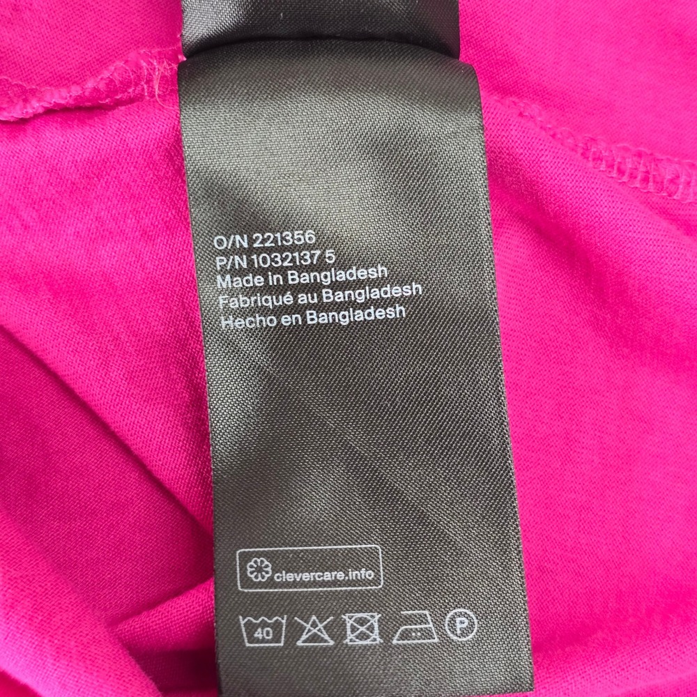 COS Boxy Mock Neck T-Shirt Womens Large Pink Oversized Cotton Minimalist - Picture 9 of 14